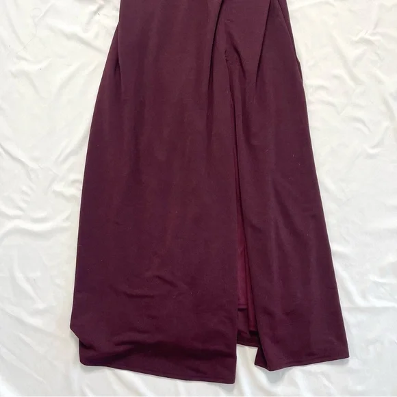 Birdy Grey Ash Crepe Cabernet Drape Cowl Neck Maroon Burgundy Maxi Dress XS - Picture 5 of 8